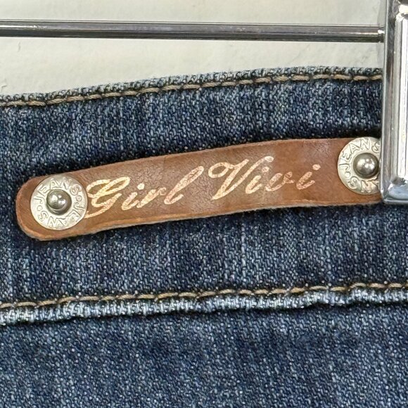 Girl Vivi Womens Medium Distressed Skinny Jeans Back Pockets Embroidered - Picture 4 of 6